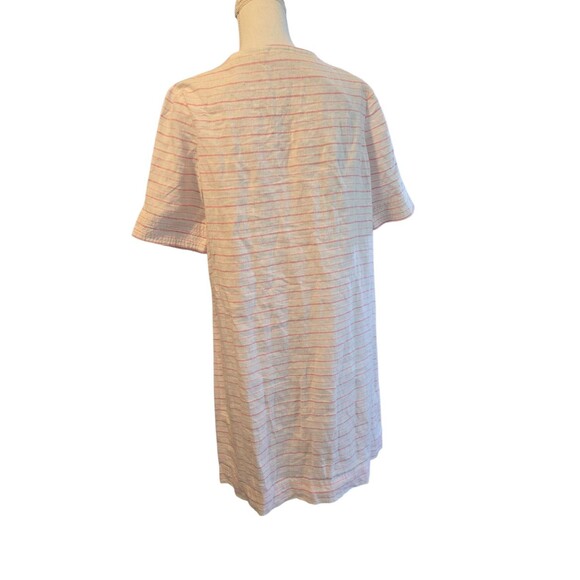 VINEYARD VINES linen Sz 12 Striped Beach Tunic  Dress Pink/Taupe pockets summer - Picture 2 of 10